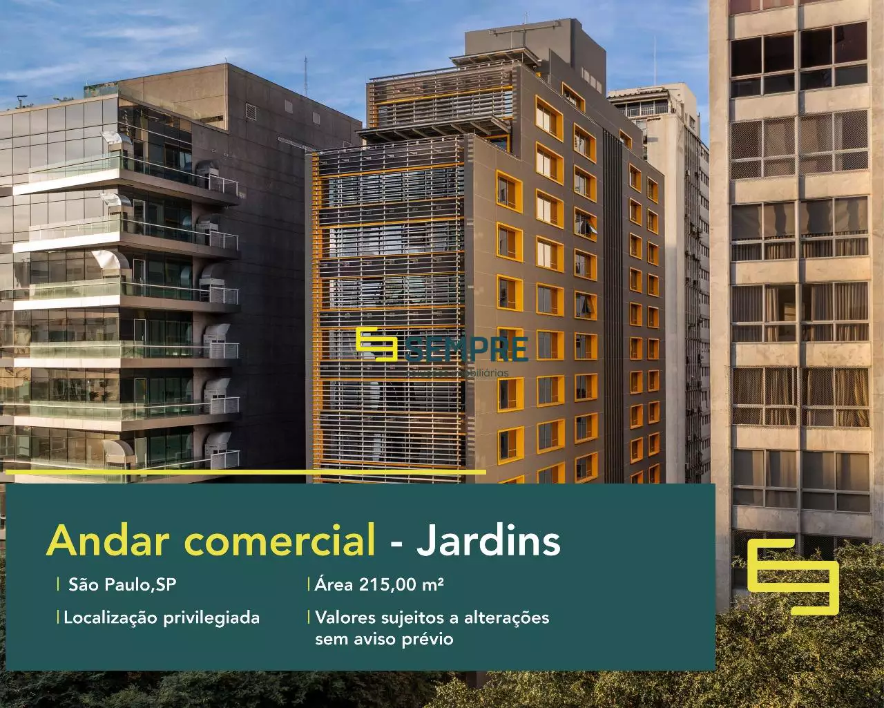 Andar comercial no Bravo Paulista para locação em São Paulo, excelente localização. O estabelecimento comercial conta com área de 215,33 m².