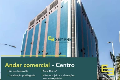 Andar comercial para alugar no Teleporto - Rio de Janeiro, excelente localização. O ponto comercial conta com área de 456 m².