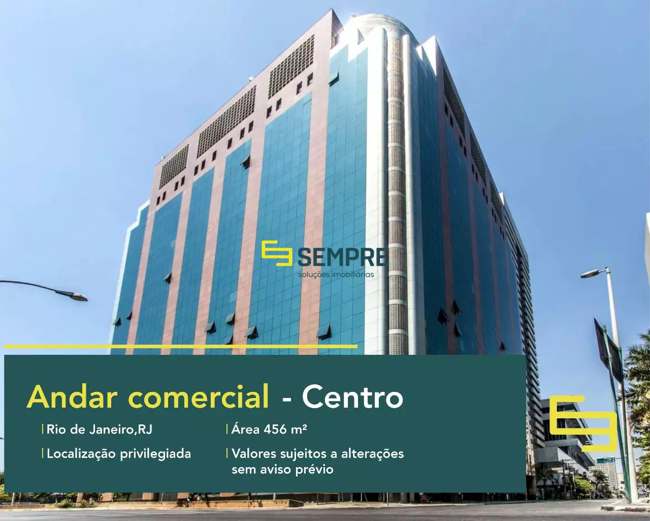 Andar comercial para alugar no Teleporto - Rio de Janeiro, excelente localização. O ponto comercial conta com área de 456 m².