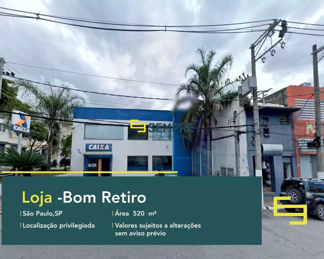 Loja à venda no Bom Retiro em São Paulo, excelente localização. O estabelecimento comercial conta, sobretudo, com área de 520,5 m².