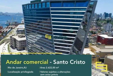 Andar comercial no AQWA Corporate para locação - Rio de Janeiro. O estabelecimento comercial conta com área de 2.622,17 m².