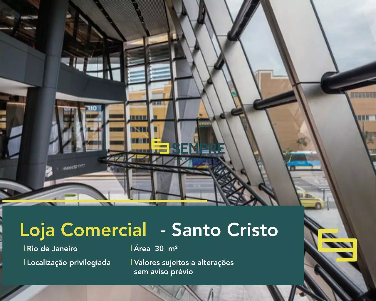 Locação de loja no AQWA Corporate - Rio de Janeiro, excelente localização. O estabelecimento comercial conta com área de 30 m².