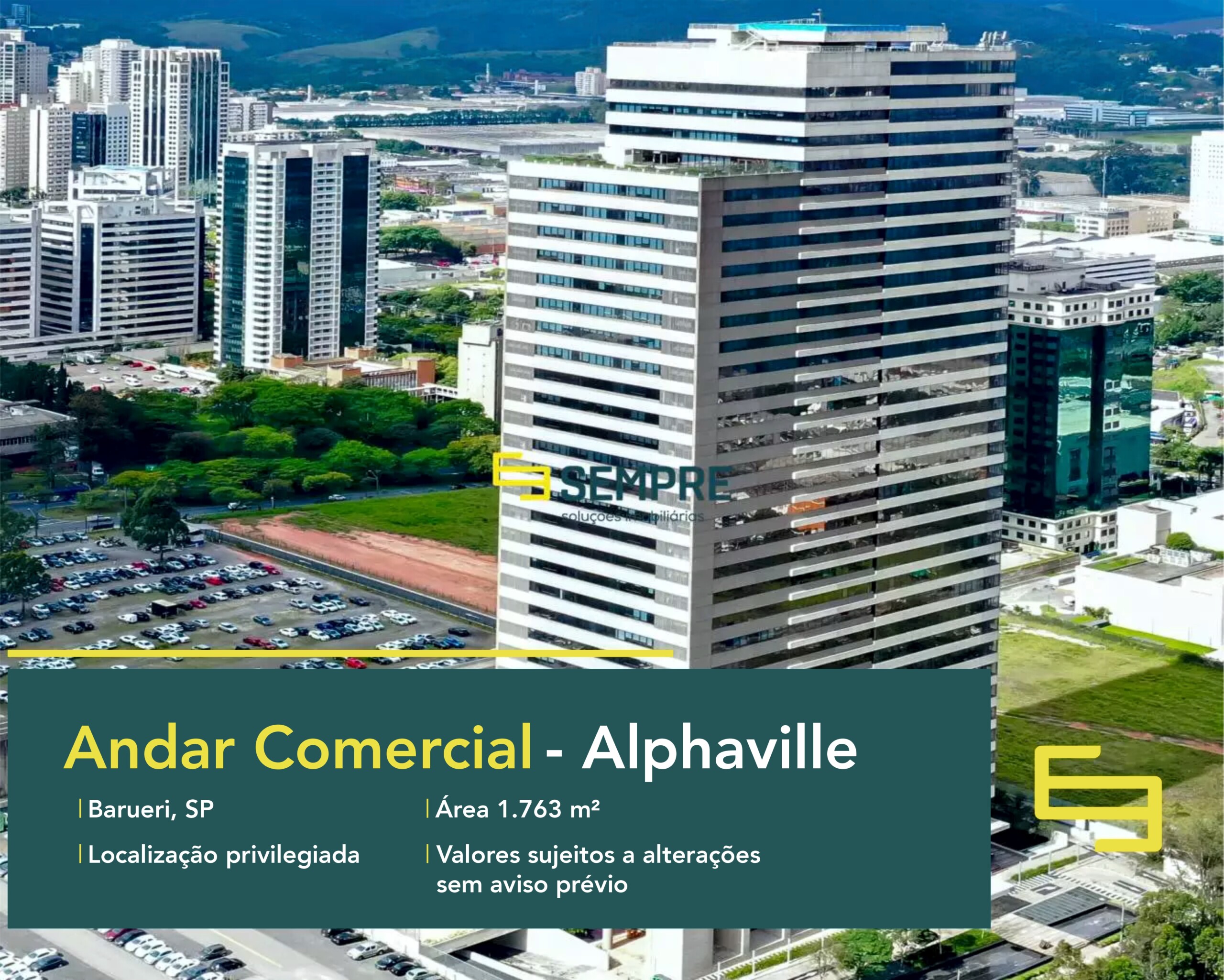 Andar corrido para locação em São Paulo - Evolution Corporate, excelente localização. O estabelecimento comercial conta com área de 1.763 m².