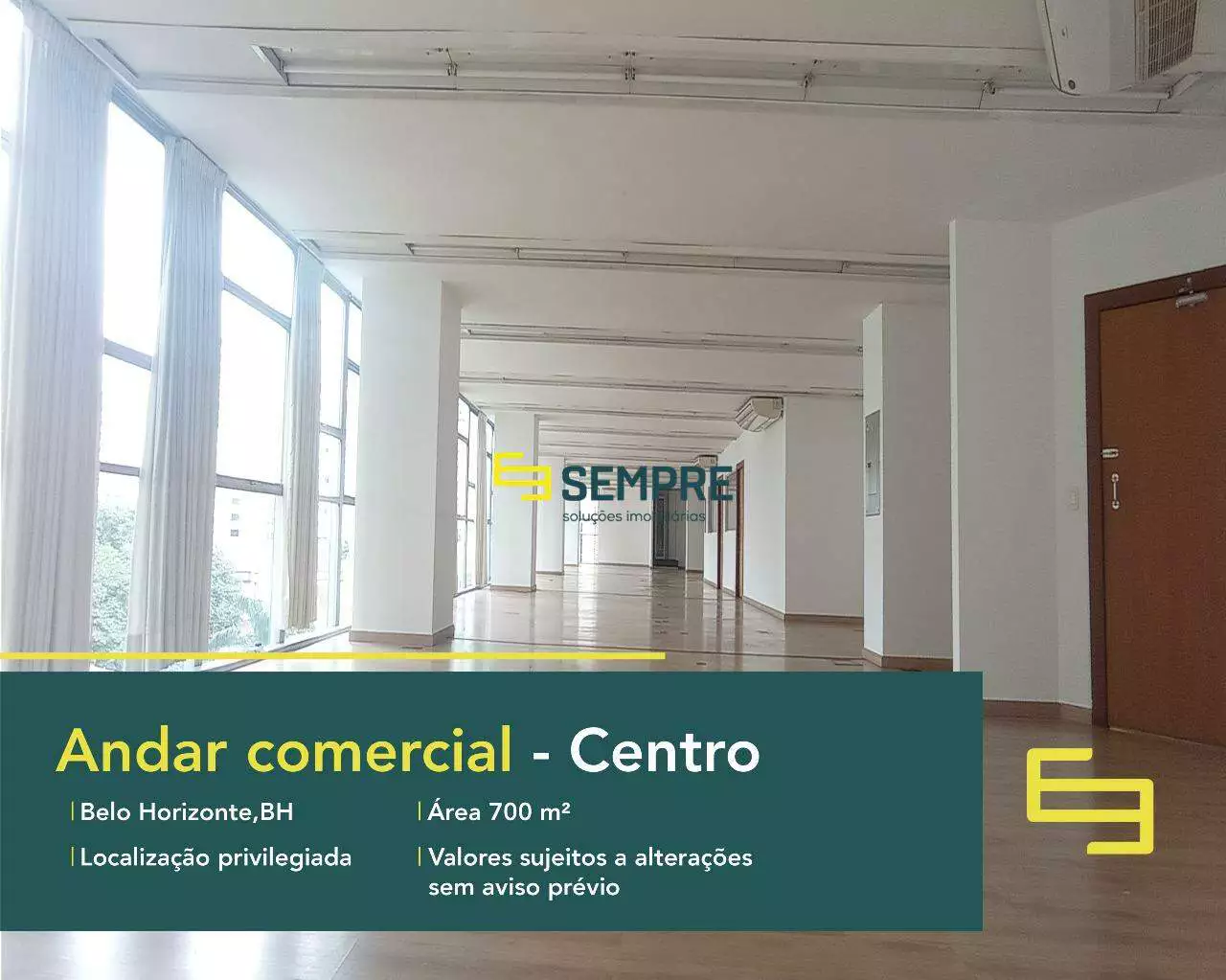 Laje corporativa para alugar em Belo Horizonte - Vicente de Araujo. O estabelecimento comercial conta, sobretudo, com área de 700 m².