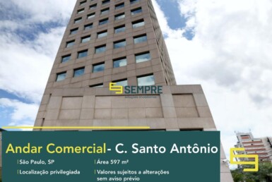 Andar comercial no Chácara Santo Antônio em São Paulo, excelente localização. O estabelecimento comercial conta com área 597 m².