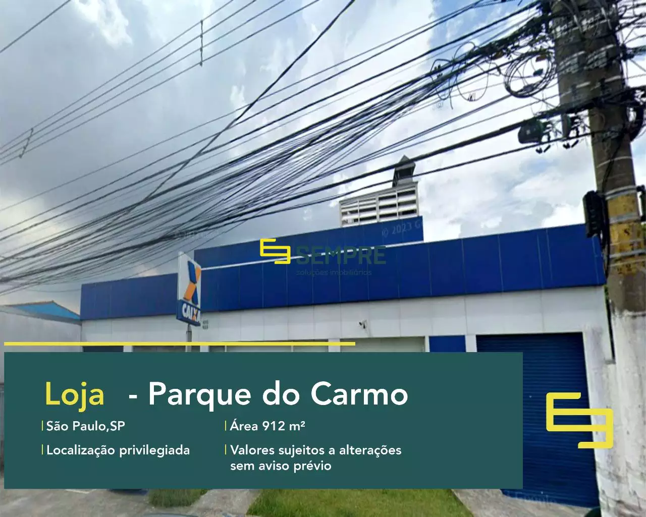 Loja para alugar em São Paulo no Parque do Carmo, em excelente localização. O estabelecimento comercial conta com área de 912 m².