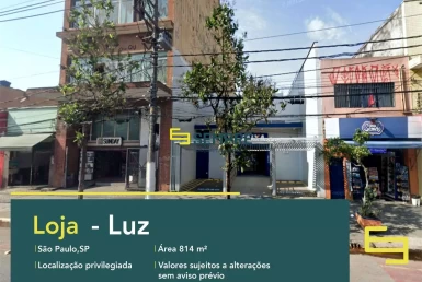 Loja para locação no bairro Luz em São Paulo, em excelente localização. O estabelecimento comercial conta com área de 814 m².