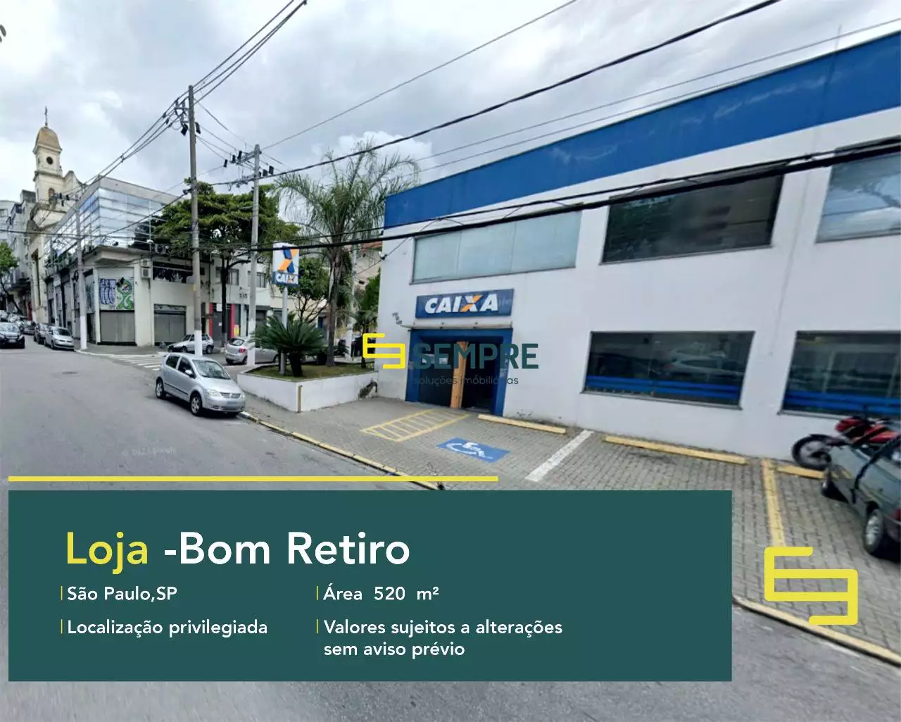 Loja para locação no Bom Retiro em São Paulo, excelente localização. O estabelecimento comercial conta, sobretudo, com área de 520,5 m².