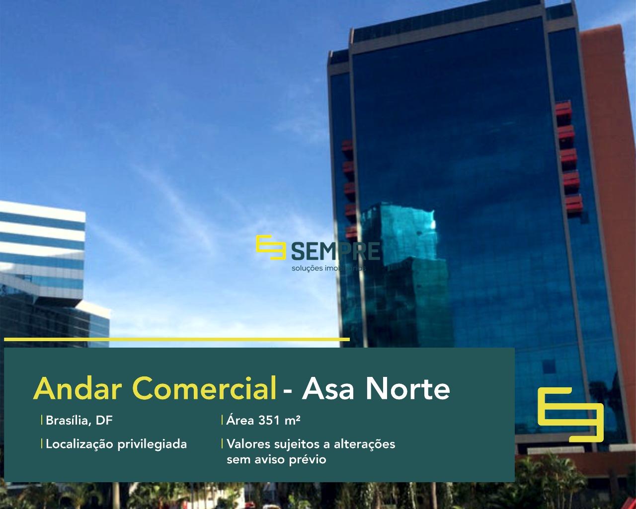 Andar corrido para alugar em Brasília - Edifício Number One, excelente localização. O estabelecimento comercial conta com área de 351 m².