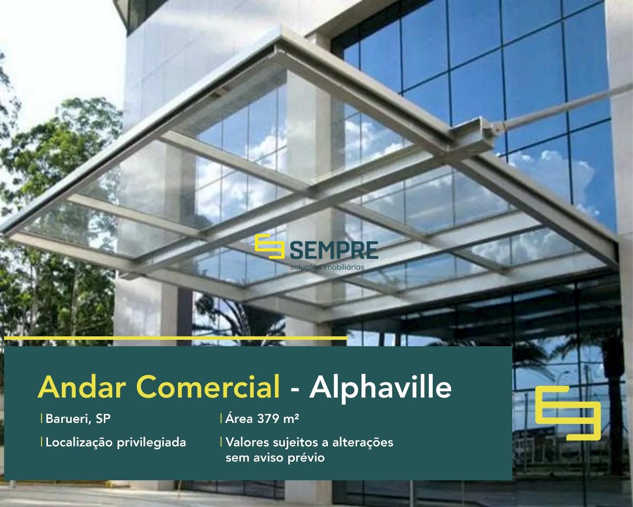 Andar corporativo para locação em Alphaville - Edifício iTower, excelente localização. O estabelecimento comercial conta com área de 379 m².