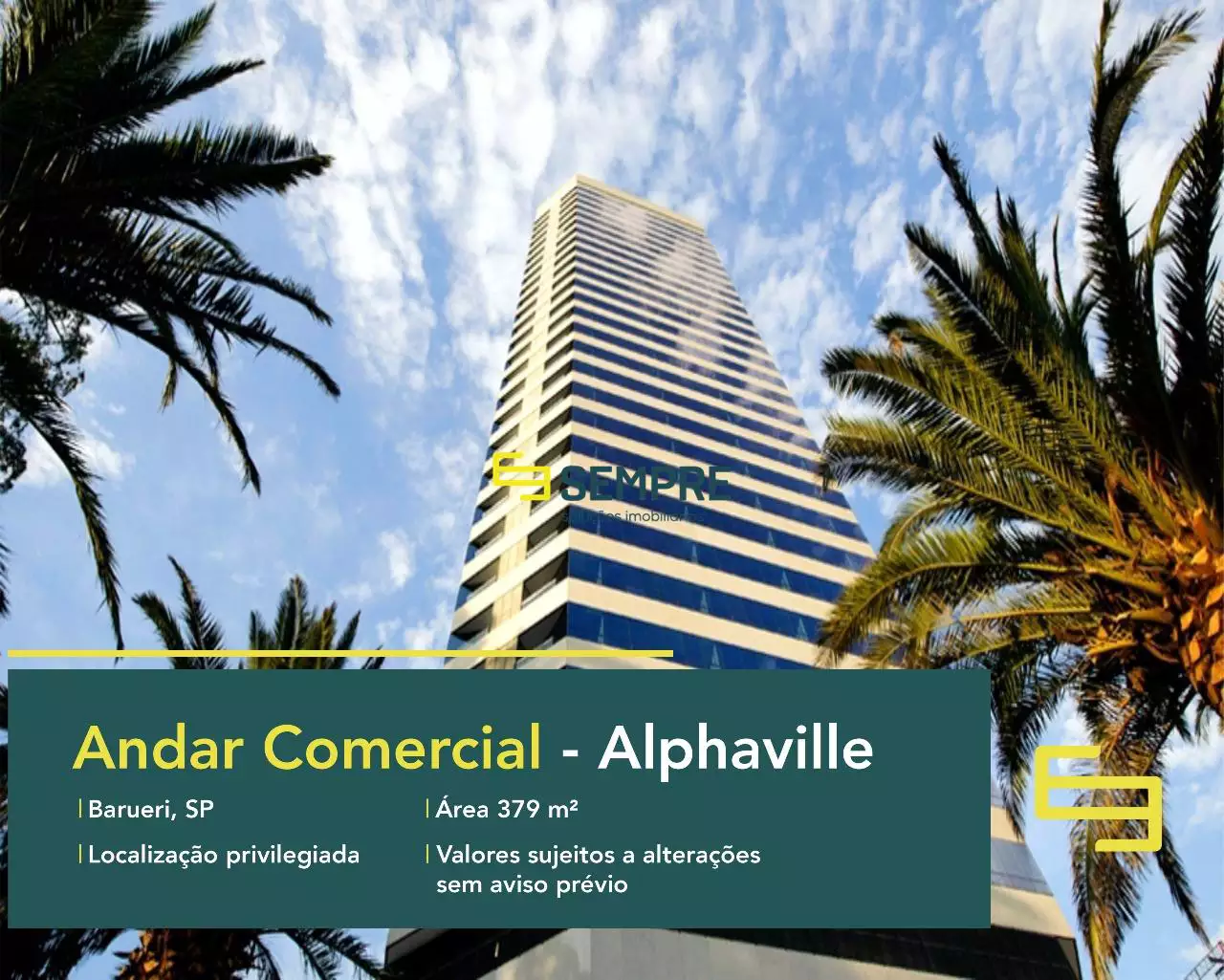 Andar corrido para locação em Alphaville - Edifício iTower, excelente localização. O estabelecimento comercial conta com área de 379 m².