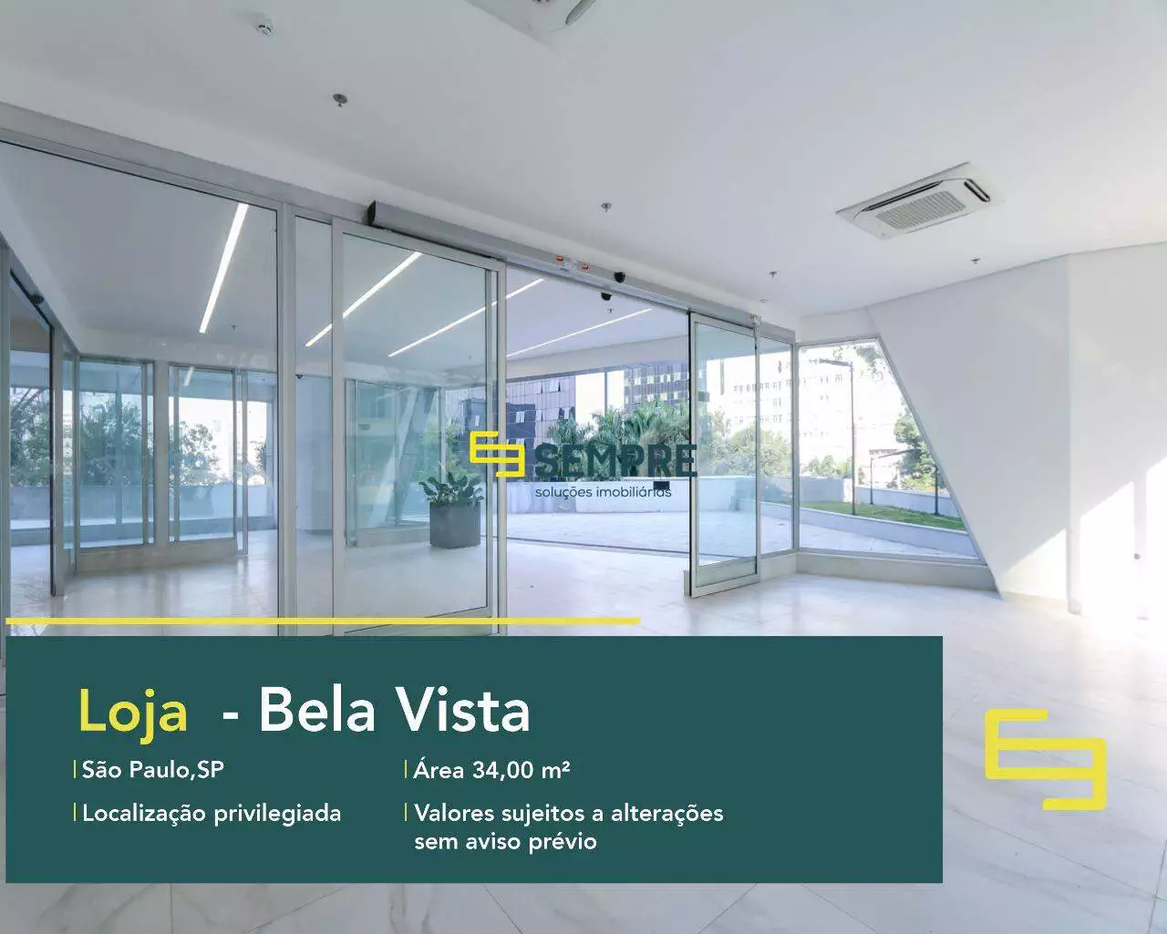 Loja no bairro Bela Vista para alugar em São Paulo - Martiniano Center, excelente localização. O ponto comercial conta com área de 34,76 m².