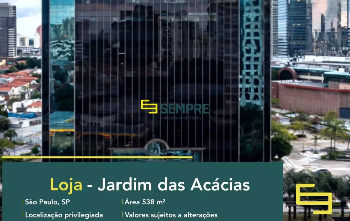 Loja no Morumbi Office Tower para alugar - São Paulo , excelente localização. O estabelecimento comercial conta com área de 538,13 m².