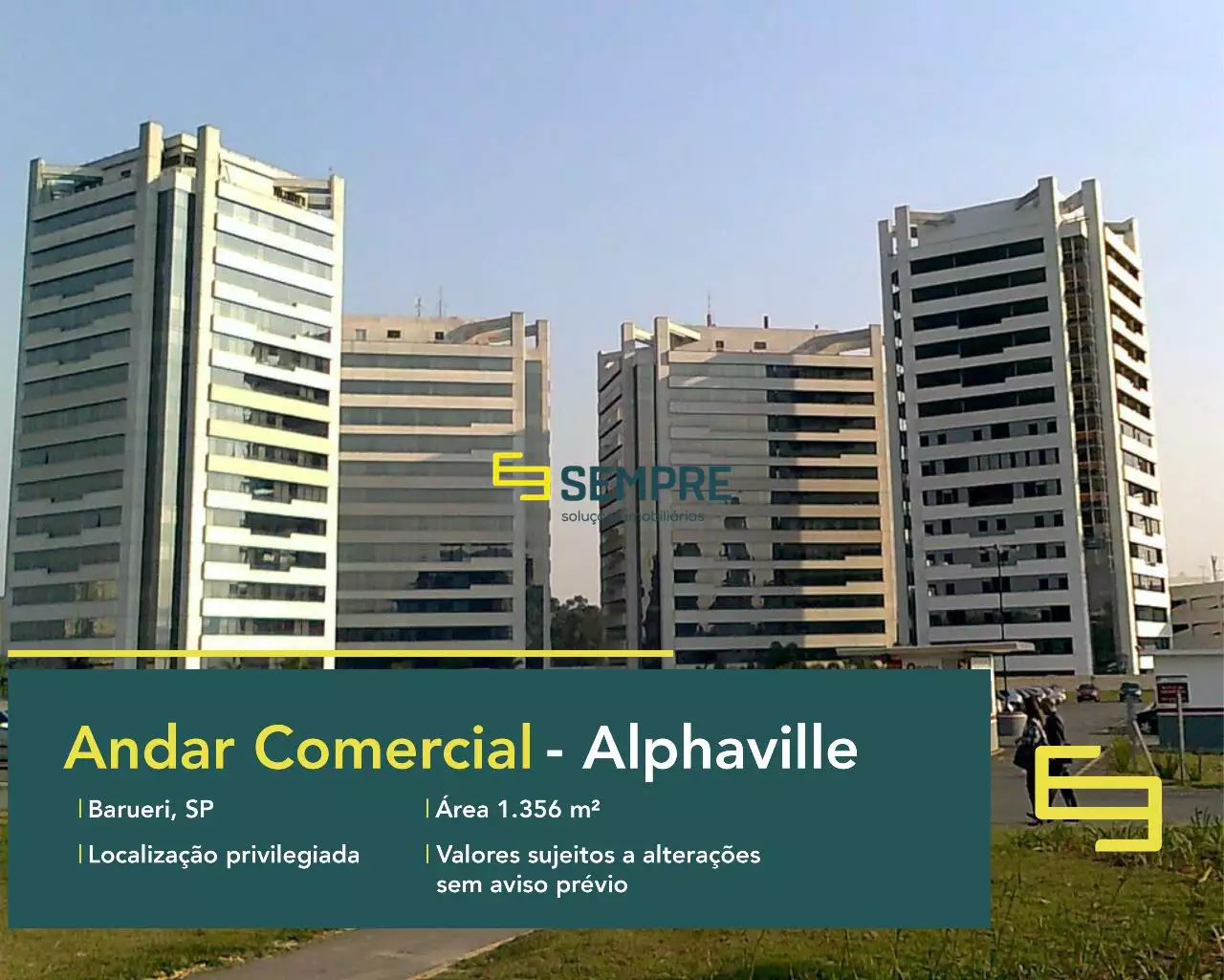 Laje corporativa em Barueri para alugar - Edifício C.A Rio Negro, excelente localização. O ponto comercial conta com área de 1.356 m².