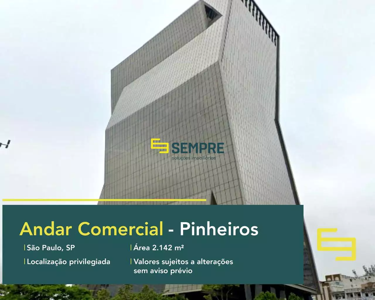 Andar corporativo para alugar em São Paulo - Ed. Faria Lima Plaza, excelente localização. O ponto comercial conta com área de 2.142 m².