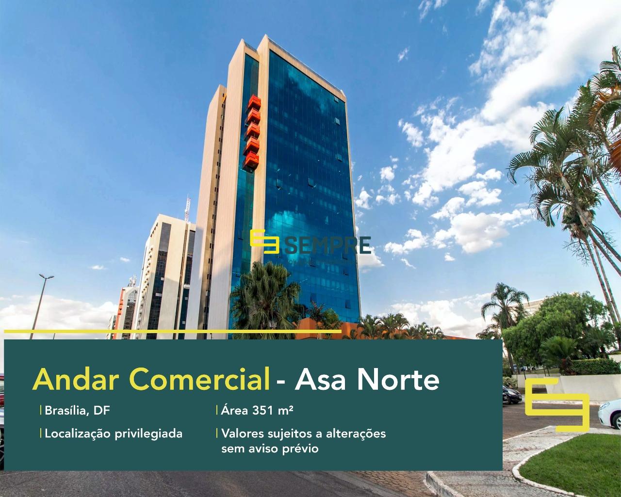 Andar corporativo para alugar em Brasília - Edifício Number One, excelente localização. O estabelecimento comercial conta com área de 351 m².