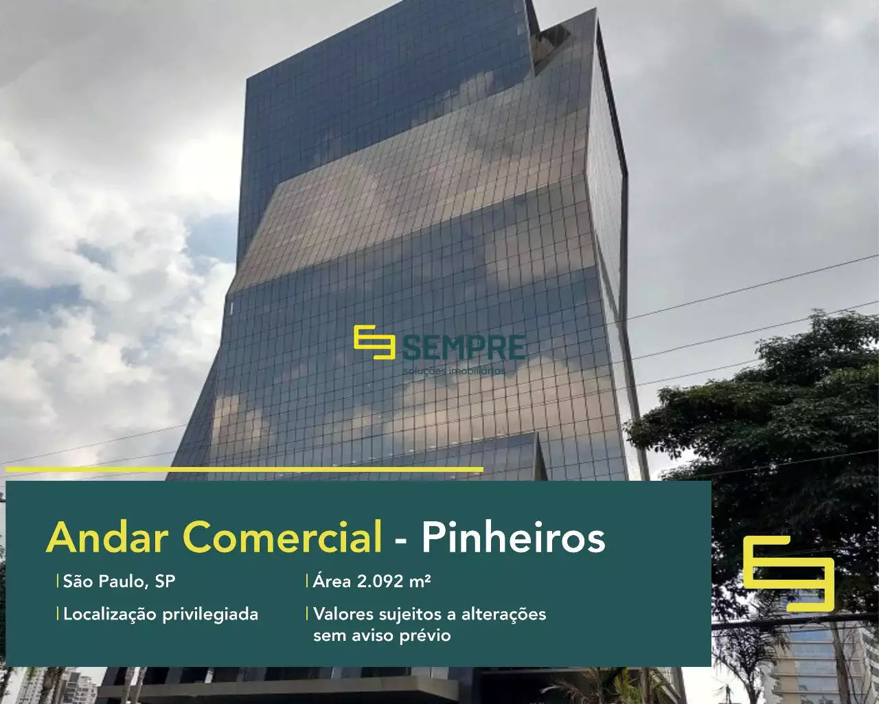 Andar corrido para alugar em São Paulo - Ed. Faria Lima Plaza, excelente localização. O ponto comercial conta com área de 2.092 m².