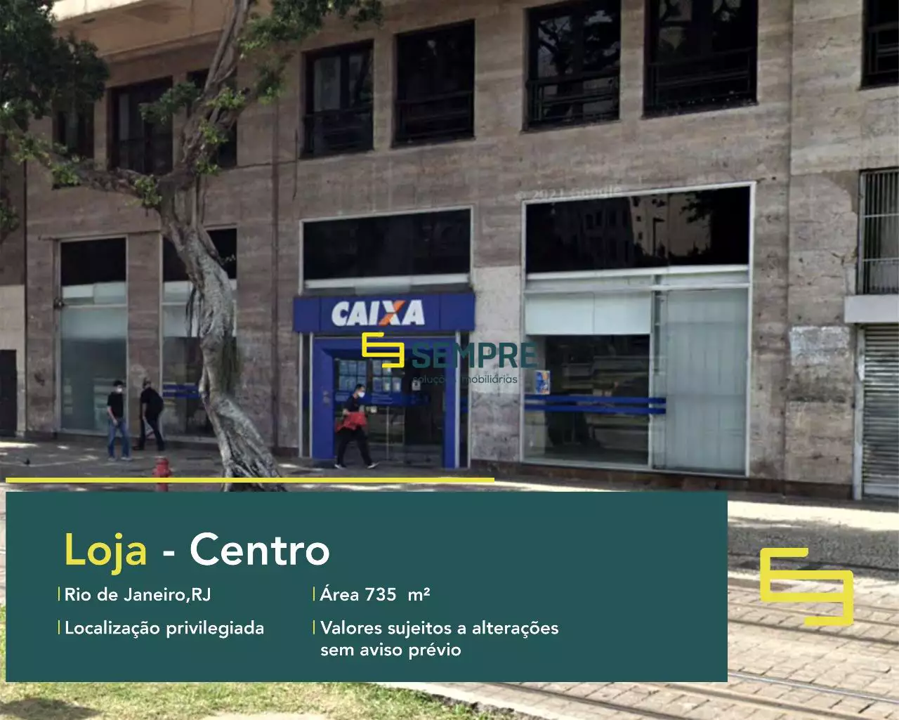 Loja para vender no Centro do RJ, em excelente localização. O estabelecimento comercial conta com área de 735 m².