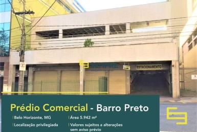 Prédio comercial à venda no Barro Preto em Belo Horizonte, em excelente localização. O estabelecimento comercial conta com área de 5.942 m².