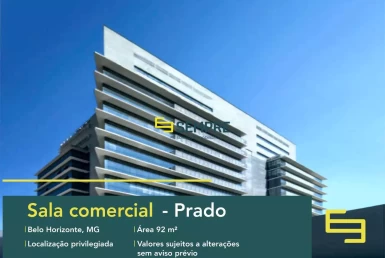 Andar corrido à venda no Prado em Belo Horizonte, em excelente localização. O estabelecimento comercial conta com área de 92,33 m².
