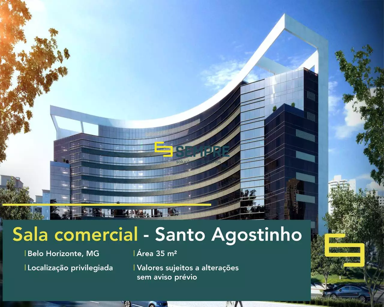 Andar comercial para vender no Edifício Medplex - Belo Horizonte, em excelente localização. O ponto comercial conta com área de 35,20 m².