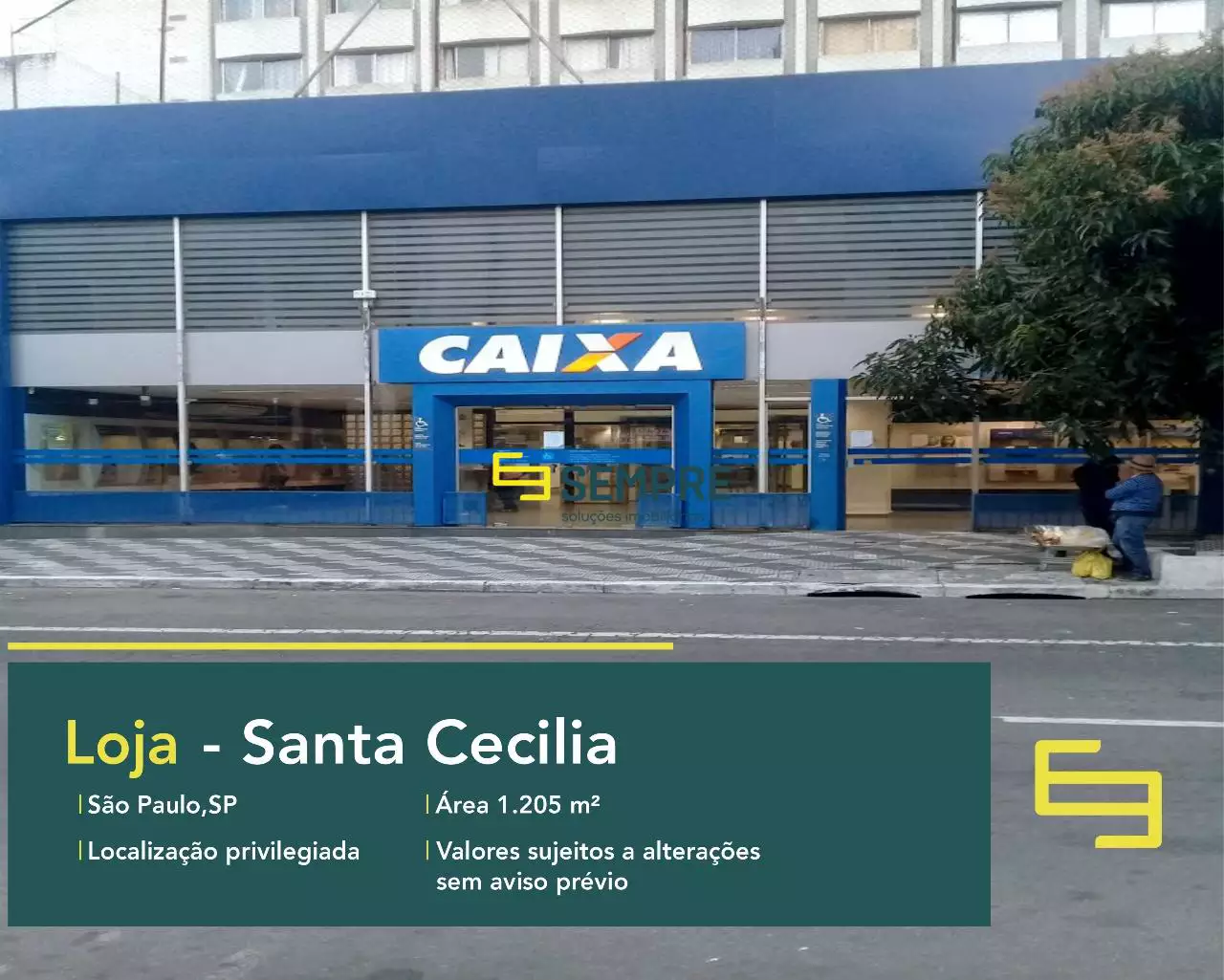 Loja para vender no Santa Cecilia em São Paulo, excelente localização. O estabelecimento comercial conta com área de 1.205,86 m².