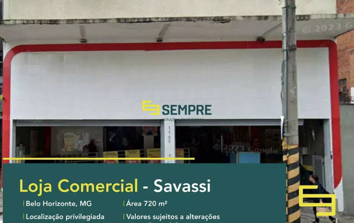 Loja para locação na Savassi em BH, em excelente localização. O estabelecimento comercial conta com área de 1080 m².