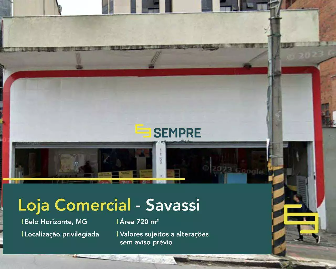 Loja para locação na Savassi em BH, em excelente localização. O estabelecimento comercial conta com área de 1080 m².