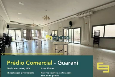Prédio comercial no Guarani para locação em BH, em excelente localização. O ponto comercial conta com área de 530 m².