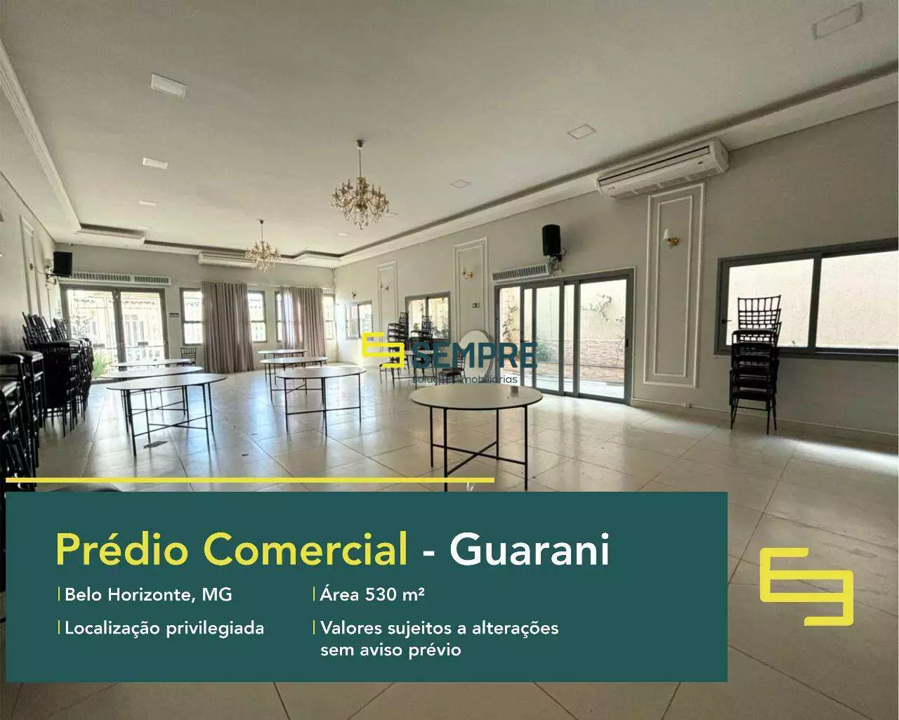 Prédio comercial no Guarani para locação em BH, em excelente localização. O ponto comercial conta com área de 530 m².