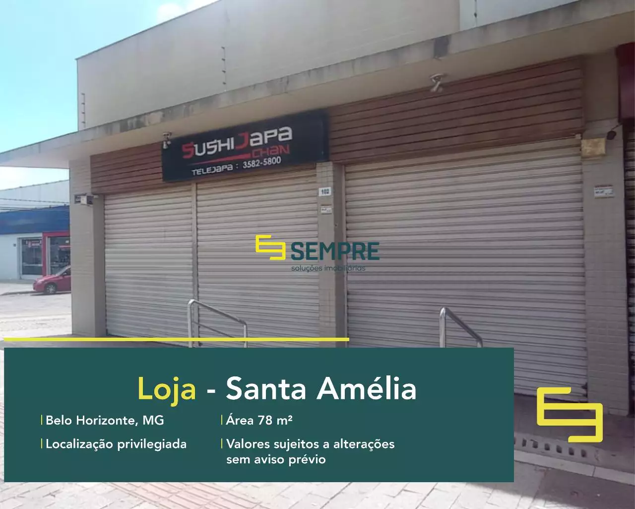 Loja para vender na Pampulha em Belo Horizonte, em excelente localização. O estabelecimento comercial conta com área de 78 m².