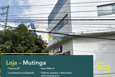 Loja para alugar em Mutinga Osasco/SP, em excelente localização. O estabelecimento comercial conta com área de 804 m².