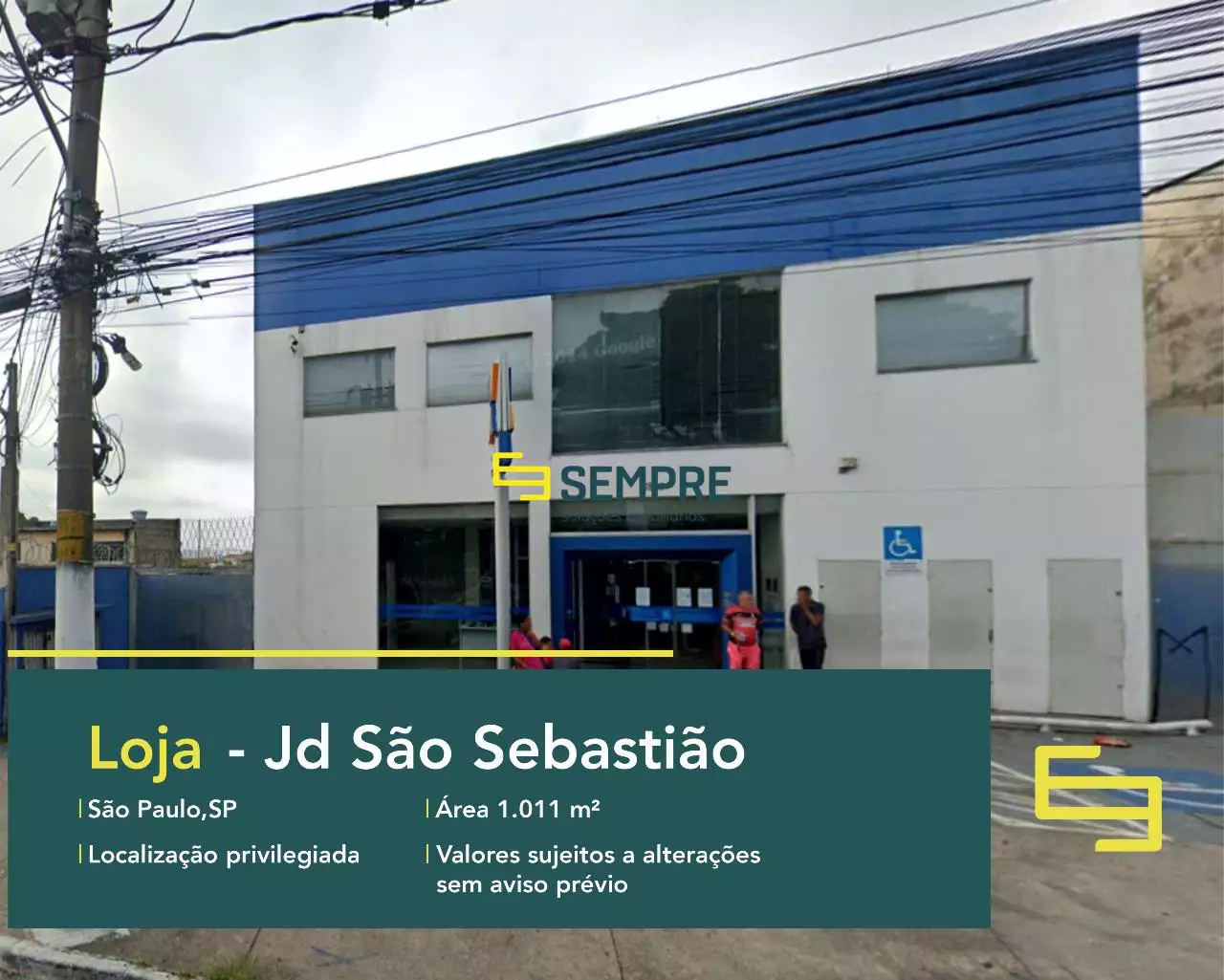 Loja em Jardim São Sebastião para locação - São Paulo, em excelente localização. O estabelecimento comercial conta com área de 1.011 m².