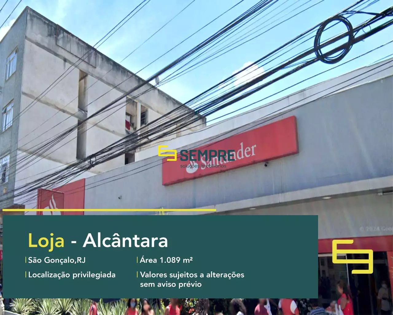Loja para alugar em Alcântara São Gonçalo/RJ, em excelente localização. O estabelecimento comercial conta com área de 1.089,68 m².