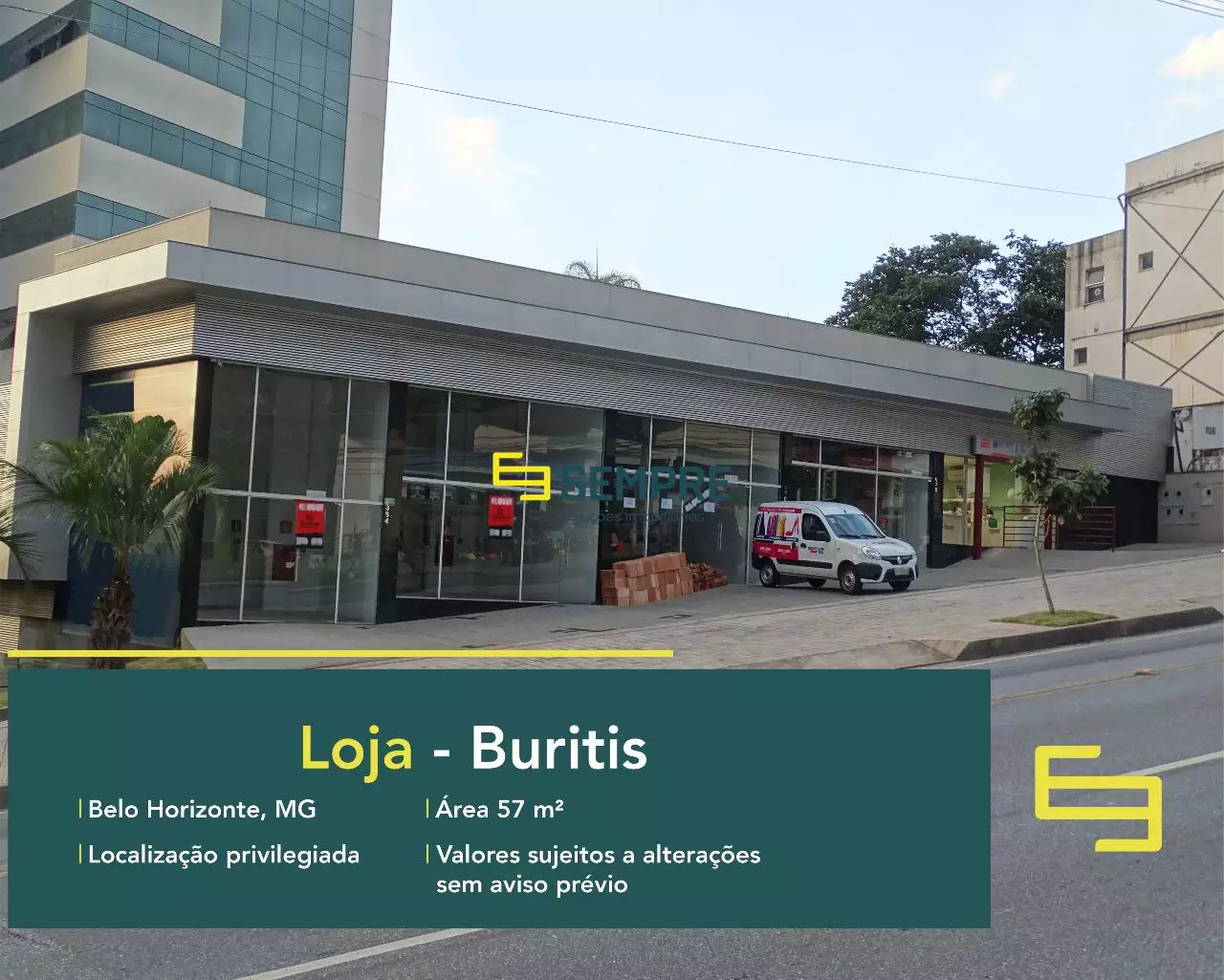 Loja para vender no bairro Buritis em BH, em excelente localização. O estabelecimento comercial conta com área de 57,20 m².
