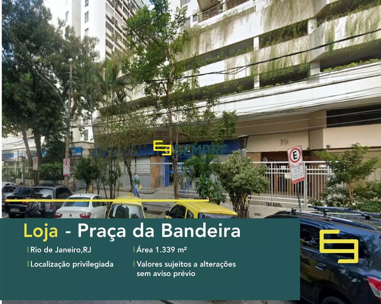Loja na Praça da Bandeira para alugar no Rio de Janeiro, em excelente localização. O estabelecimento comercial conta com área de 1.339 m².