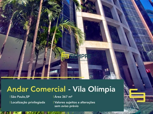 Andar comercial no Edifício Atrium V para alugar em São Paulo, em excelente localização. O ponto comercial conta com área de 367 m².