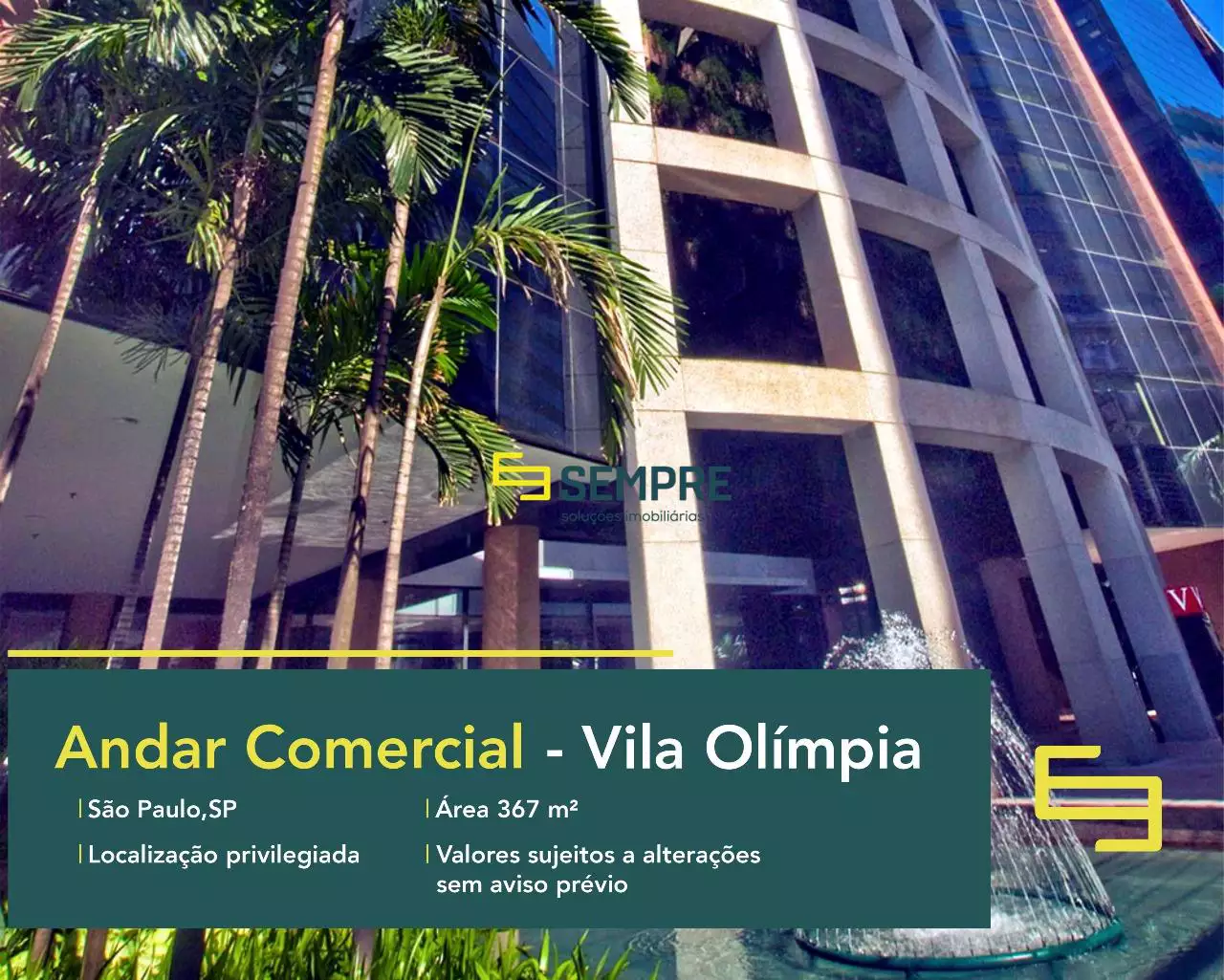 Andar comercial no Edifício Atrium V para alugar em São Paulo, em excelente localização. O ponto comercial conta com área de 367 m².