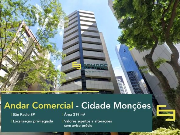 Andar corporativo no Edifício Brasif para locação em São Paulo, em excelente localização. O ponto comercial conta com área de 319 m².