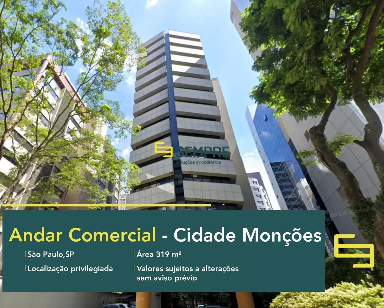 Andar corporativo no Edifício Brasif para locação em São Paulo, em excelente localização. O ponto comercial conta com área de 319 m².