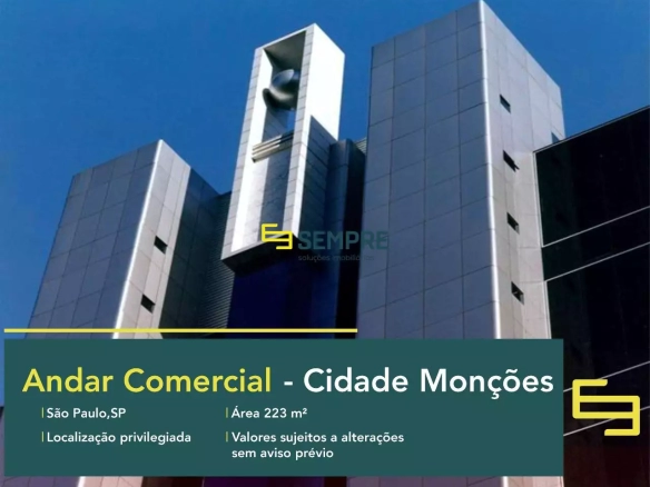 Andar comercial no Ed Itamambuca para locação em São Paulo, em excelente localização. O ponto comercial conta com área de 223 m².