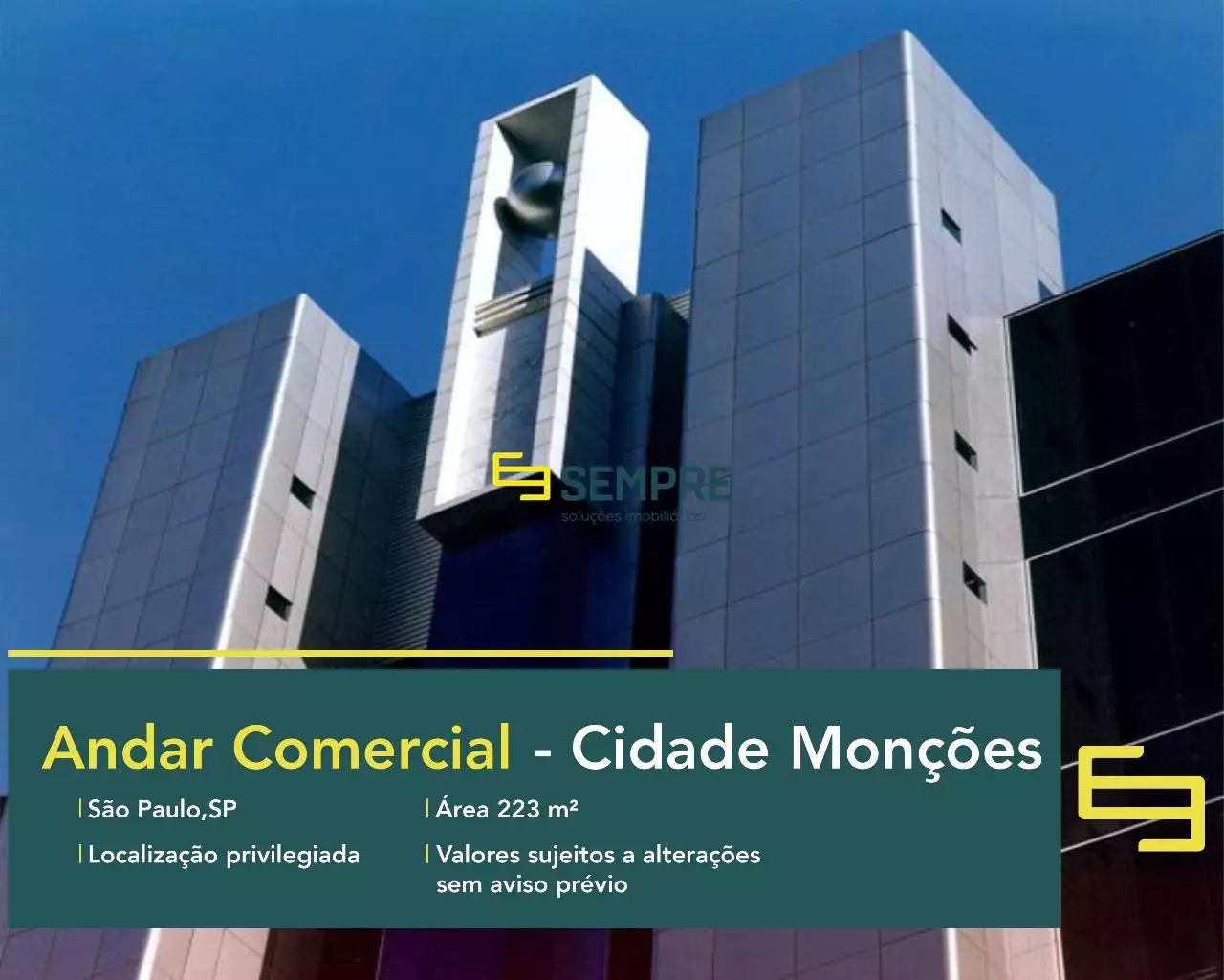 Andar comercial no Ed Itamambuca para locação em São Paulo, em excelente localização. O ponto comercial conta com área de 223 m².