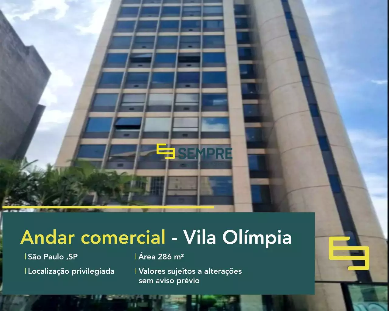 Andar corrido no edifício Beira Rio à venda em São Paulo, em excelente localização. O ponto comercial conta com área de 286,13 m².