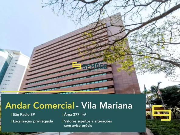 Andar corrido no Edifício Sompo para alugar em São Paulo, em excelente localização. O ponto comercial conta com área de 377 m².