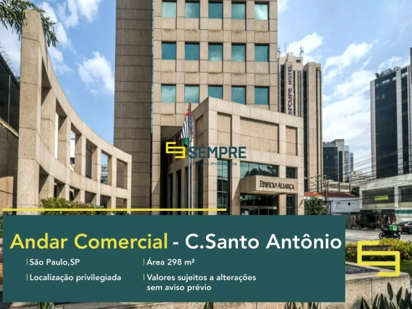 Andar corrido no Chácara Santo Antônio para locação em SP, em excelente localização. O ponto comercial conta com área de 298,39 m².