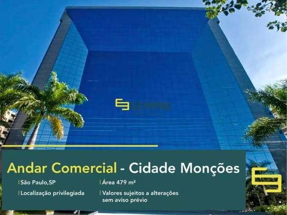 Andar corrido no Edifício Ronaldo Sampaio para alugar em SP, em excelente localização. O ponto comercial conta com área de 479 m².