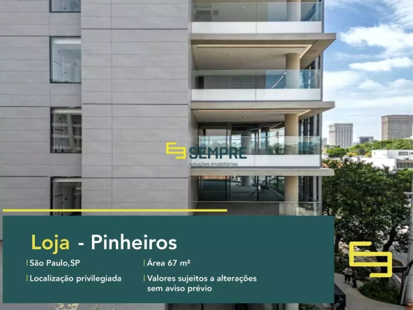 Loja para alugar no Pinheiros em São Paulo - Pátio Rebouças, em excelente localização. O ponto comercial conta com área de 67 m².