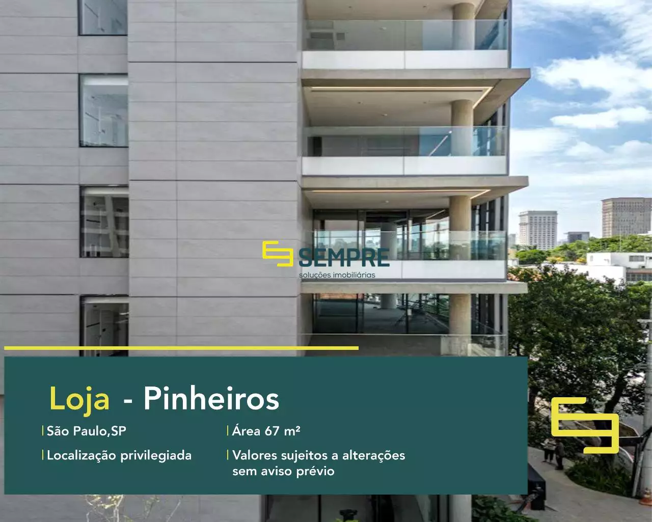 Loja para alugar no Pinheiros em São Paulo - Pátio Rebouças, em excelente localização. O ponto comercial conta com área de 67 m².