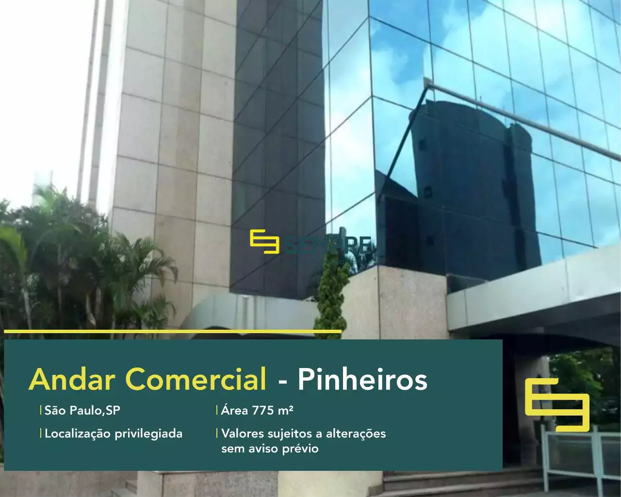 Andar corporativo no Edifício Company Plaza para locação em SP, em excelente localização. O ponto comercial conta com área de 775 m².