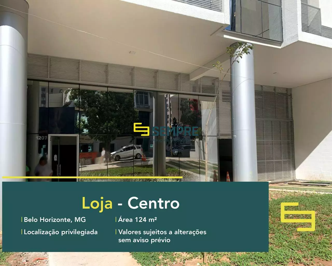 Loja para locação em Belo Horizonte - Centro, em excelente localização. O ponto comercial conta com área de 124,33 m².